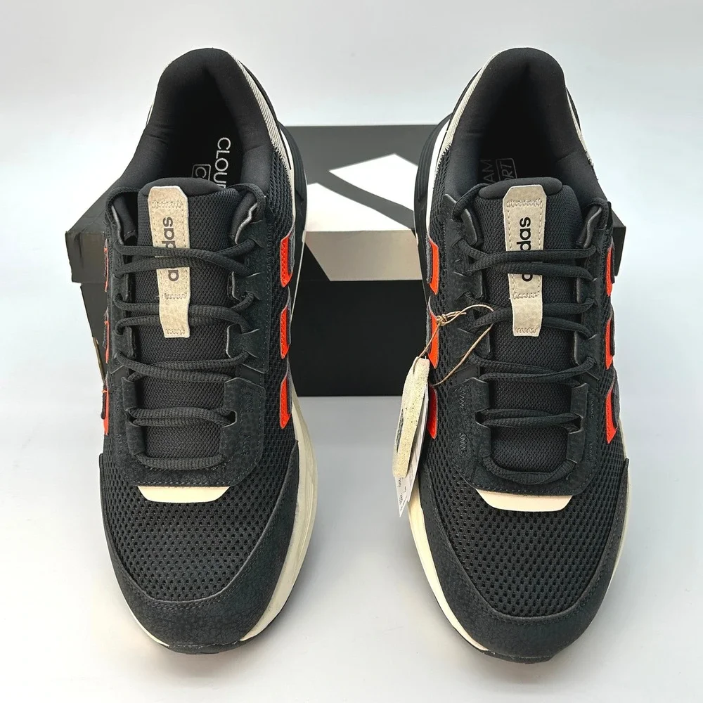 adidas Astrastar Sz 11.5 Mens Sneakers Gray Orange Trainers Cloudfoam NEW JQ6077
